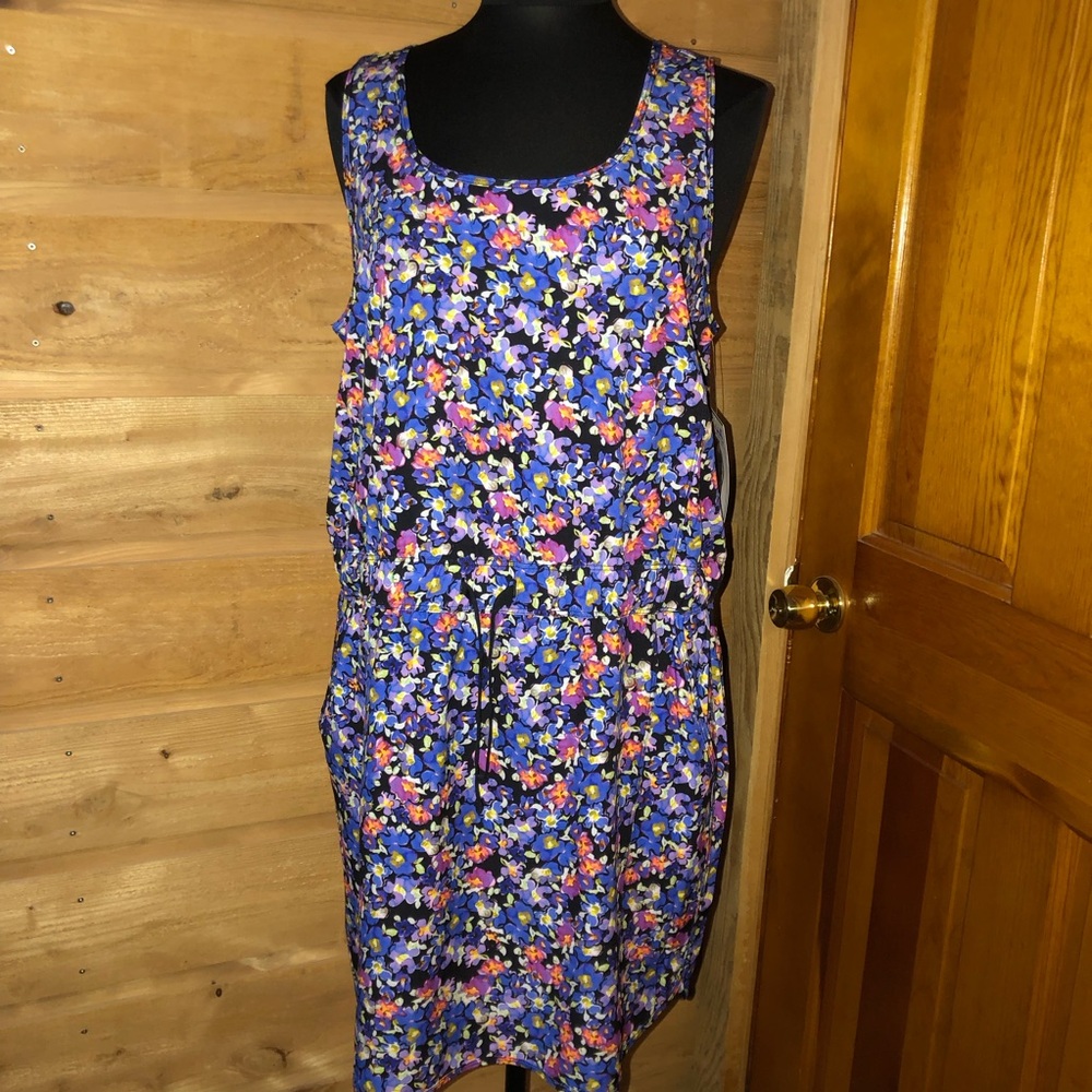 NWT RBX COMEAU DRESS Large Cute print! Swim dress drawstring waist